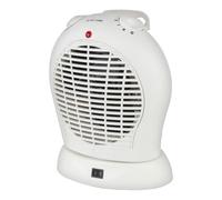 Igenix 2kW Upright Oscillating Fan Heater - 2 Heat Settings, Adjustable Thermostat, Overheat Protection, Tip Over Switch, Carry Handle, Power Indicator Light - White