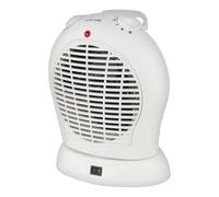 Igenix IG9021 Upright Portable Oscillating Electric Low Energy Fan Heater with 2 Heat Settings, Ideal for Small Rooms, Caravans and Garages, 2000 W, White