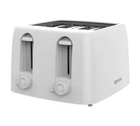 Igenix 4 Slice Toaster 1300W, 6 Levels, Wide Slots, Tray, Cord Storage, White Igenix White