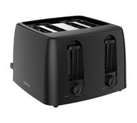 Igenix 4 Slice Toaster, 1300W, 100x100mm Slots, 6 Browning Levels, Control Dial, Cancel Function, Crumb Tray, Cord Storage, Black
