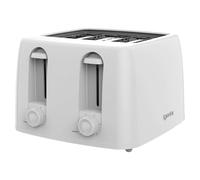 Igenix 4 Slice Toaster 1300W, 6 Levels, Wide Slots, Tray, Cord Storage, White Igenix White