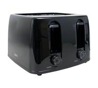 Igenix 4 Slice Toaster - 1300W Power, 100 x 100mm Toasting Slots, 6 Variable Browning Levels, Integrated Browning Control Dial with Cancel Function, Removable Crumb Tray, Cord Storage (Black)