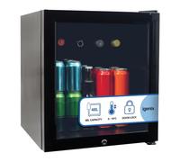 Igenix 48L Tabletop Drinks Fridge, IGBF046TTB, Black | Mini Bar Fridge with Lock, 0-10°C, Compact Beverage Cooler, Reversible Door