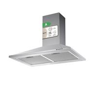 Igenix 60cm Chimney Cooker Hood Stainless Steel, 52W, Energy Rating A, 3 Speeds, LED Light, Wall Mounted Kitchen Extractor Fan (Straight Hood)
