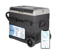 Igenix 60L Portable Fridge Freezer, Dual Temperature Zone, Refrigerator with App Control, DC 12v Powered by Car, Home or Solar Power with Removable Divider & USB Port