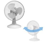 Igenix 9" Desk Fan White Oscillating Quiet Portable Office Home Cooling