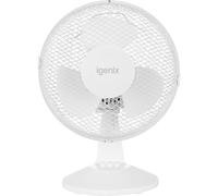 Igenix 9" Oscillating Desk Fan Portable 2 Speed Quiet Cooling Table Fan - White
