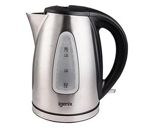 Igenix Cordless Electric Kettle 1.7L Brushed Stainless Steel 3kW Silver IG7251