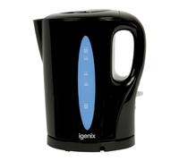 Igenix IG7280 Cordless Electric Jug Kettle, Easy Open Lid and Removable, Washable Filter for Easy Cleaning, 2200 W, 1.7 Litre, Safety Locking Lid, Black