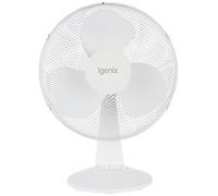 Igenix DF1610 16” Portable Desk Fan - 50W, 3 Speed Settings, Quiet Oscillating Airflow with Adjustable Tilt - Ideal for Home, Office or Bedside - White