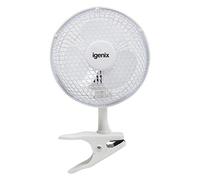 Igenix DF0006 Clip on Desk Fan, 6 Inch, 2 Speed, Quiet Operation, Ideal for Home and Office Use, Portable Clip Fan, White (Pack of 2)