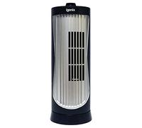 Igenix DF0020 12" Mini Tower Fan - Compact Oscillating Desk Fan with 2 Speed Settings, Quiet Operation, Easy-Carry Handle, Ideal for Home, Office, Bedside & Desktop Use - Black/Silver