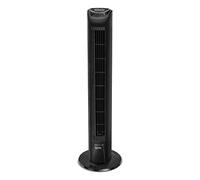 Igenix DF0035TBL Oscillating Tower Fan with 7.5 Hour Timer and Remote Control, 45 W, 3 Speed Settings and Quiet Operation, Plastic, Black