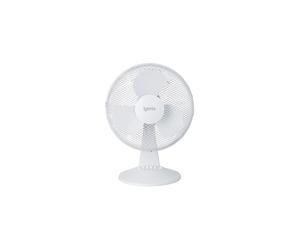 Igenix DF1210 Portable Desk Fan, 12 Inch, 3 Speed, Quiet Operation, Oscillating, Desktop/Bedside Fan, Ideal for Home and Office, White