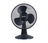 igenix 12 Inch Desk Fan, 3 Speeds, Black