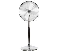 Igenix DF1660 16” Retro Chrome Pedestal Fan - 3 Speed Settings, Quiet, Oscillating, Cooling, Adjustable Height - Ideal for Home & Office - All-Metal Design