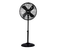 Igenix DF1660 16” Retro Black Pedestal Fan - 3 Speed Settings, Quiet, Oscillating, Cooling, Adjustable Height - Ideal for Home & Office - All-Metal Design