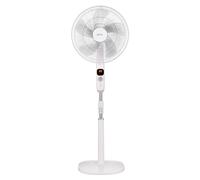 Igenix DF1670 Digital Pedestal Fan - 12 Speed Settings, Oscillating with Remote, LED Display, Timer & Silent/Natural Modes - Adjustable Cooling for Home & Office - White