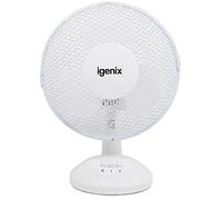 Igenix DF9010 Portable 2-Speed Fan with Tilt Action/Quiet Operation and Mesh Safety Grill, 9-Inch, 20 W, White (Pack Of 2)