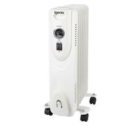 Igenix IGHO02615W 1.5kW Oil Filled Radiator - 7 Fins, Portable Design, Adjustable Heat, 1.4m Cable - White