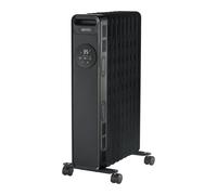 Igenix IG2621BL Digital Oil Filled Radiator, 2kW/2000W 9 Fin Electric Heater with Remote Control, 3 Adjustable Heat Settings & Overheat Protection, Black