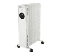 Igenix IG2621 Digital Oil Filled Radiator, 2kW/2000W 9 Fin Electric Low Energy Heater with Remote Control, 3 Adjustable Heat Settings & Overheat Protection, 2000 W, White