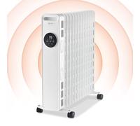 Igenix IG2626 Digital Oil Filled Radiator, 2.5kW/2500W 13 Fin Electric Heater with Remote Control, 3 Adjustable Heat Settings & Overheat Protection, White