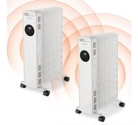 Igenix 2Kw Digital Oil Filled Radiator With Timer White (2 Pack)