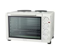 Tabletop Mini Oven & Grill with Double Hotplate Hobs, 45L, Igenix IG7145