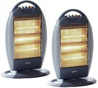 Igenix Halogen Electric Heater, 3 Bar Heater 1200W (2 Pack) in Grey Igenix Grey