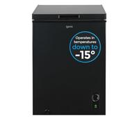 Igenix IG100B Freestanding Chest Freezer, 99 Litre Capacity with Freezer Basket, Suitable for Outbuildings and Garages, Black