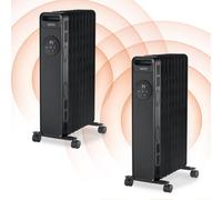 Igenix Ig2621Bl Digital Oil Filled Radiator, Black (Pack Of 2)