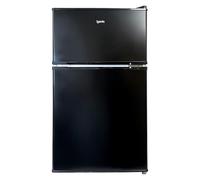 Igenix IG347FFB Freestanding Under Counter Fridge Freezer with 1 Safety Glass Shelf and 1 Salad Drawer, Reversible Door with two compartments, Adjustable Feet, 47 cm Wide, Black