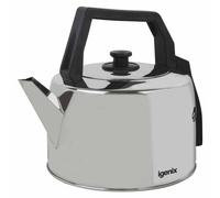 Igenix IG4350 Corded Catering Kettle, Traditional Hot Water Boiler with Lift Off Lid, Ideal for Household or Commercial Use, Stainless Steel, 2200 W,