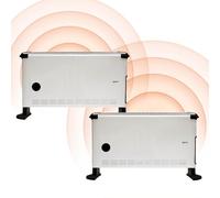 Igenix IG5300/2PACK Portable Electric Low Energy Convector Heater with Adjustable Thermostat and Overheat Protection, Freestanding, Ideal for Home or Office, 3000 W, Thermostat, Pack of 2