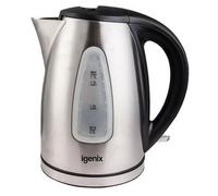 Igenix IG7251 Cordless Electric Jug Kettle, Open Lid and Removable, Washable Filter for Easy Cleaning, 3000 W, 1.7 liters, Stainless Steel