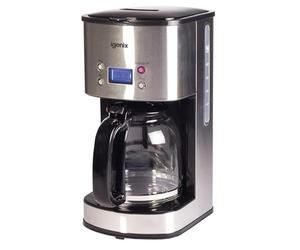 Igenix IG8250 Digital Filter Coffee Maker, 12 Cup Carafe, Automatic 24 Hour Timer and Keep Warm Function, Removable Funnel for Easy Cleaning, 1.5 Litre, Stainless Steel