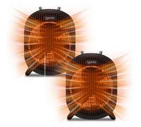 Igenix IG9022 Portable Electric Fan Heater with 2 Heat Settings & Cool Fan Setting, Tip Over Safety Protection, Ideal for Small Rooms, Caravans, Sheds & Garages, Black, Pack of 2