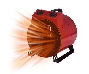 Igenix IG9301 Industrial/Commercial Drum Fan Heater with 2 Heat Settings and Cooling Fan Setting, Integrated Carry Handle, Ideal for Garages and Large Indoor Spaces, 3000 W, Red