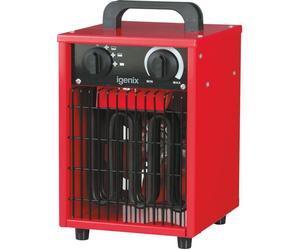 IGENIX IG9302 Portable Fan Heater - Red & Black, Black,Red