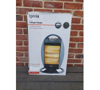 Igenix IG9514 1200W Oscillating Halogen Heater Electric Portable 3 Bar Grey BNIB