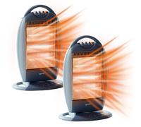 Igenix IG9514 Electric Halogen Heater, 3 Heat Settings, 1200W, Grey, 2 Pack