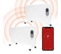 Igenix IG9515WIFI Smart Electric Panel Heater with Amazon Alexa, Freestanding with Castors or Wall Mountable Heater, 2 Pack