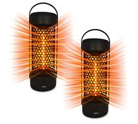 Igenix IG9650/2PACK Portable Electric Patio Tower Heater, 1200W, Heat Resistant Handle, Matt Black, Pack of 2
