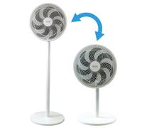 Igenix IGFP012W 12” Pedestal & Desk Fan - 7 Blade Design for Stronger Breeze, 3 Speed Settings, Adjustable Height, Converts from Desk to Floor Fan, Quiet Cooling for Home & Office, White