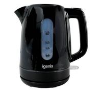Igenix IGK01022B Corless Electric Jug Kettle, 2200 Watt Rapid Boil, 1 Litre Capacity, 360° Base, Cord Storage, Removeable, Washable Filter, Boil Dry Protection, Black