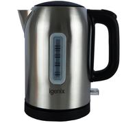 Igenix IGK01022SS Cordless Electric Jug Kettle, 2200 Watt Rapid Boil, 1 Litre Capacity, 360° Base, Cord Storage, Removeable, Washable Filter, Boil Dry Protection, Stainless Steel