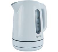 Igenix IGK01022W Cordless Electric Jug Kettle, 2200 Watt Rapid Boil, 1 Litre Capacity, 360° Base, Cord Storage, Removeable, Washable Filter, Boil Dry Protection, White