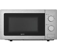 Igenix 20L 800W Stainless Steel Manual Microwave - 5 Power Levels, Defrost Setting, 35-Min Timer, Push Button Door, 255mm Turntable - IGMS02081SS
