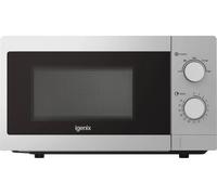 Igenix 20L 800W Silver Manual Microwave - 5 Power Levels, Defrost Setting, 35-Min Timer, Push Button Door, 255mm Turntable - IGMS08080S